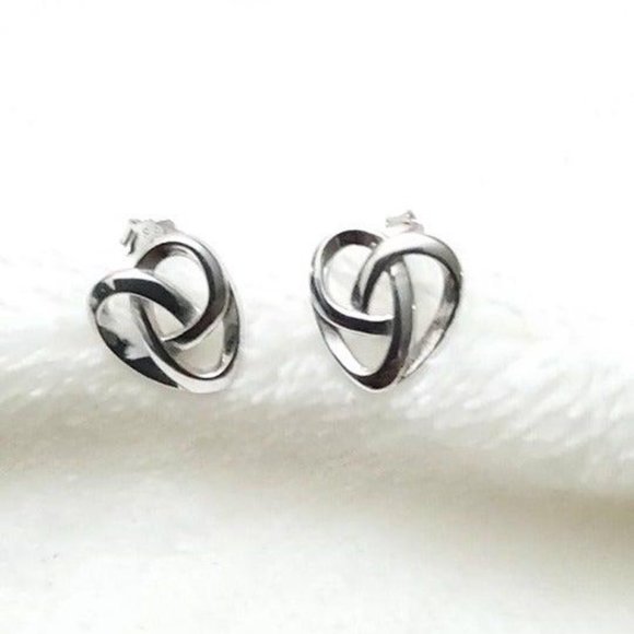 Sterling Silver Celtic Heart Studs - Picture 2 of 4